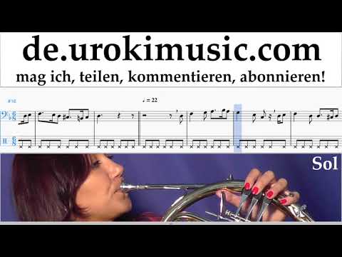 Waldhornunterricht Greensleeves Noten Lernen Teil#2 um-b995