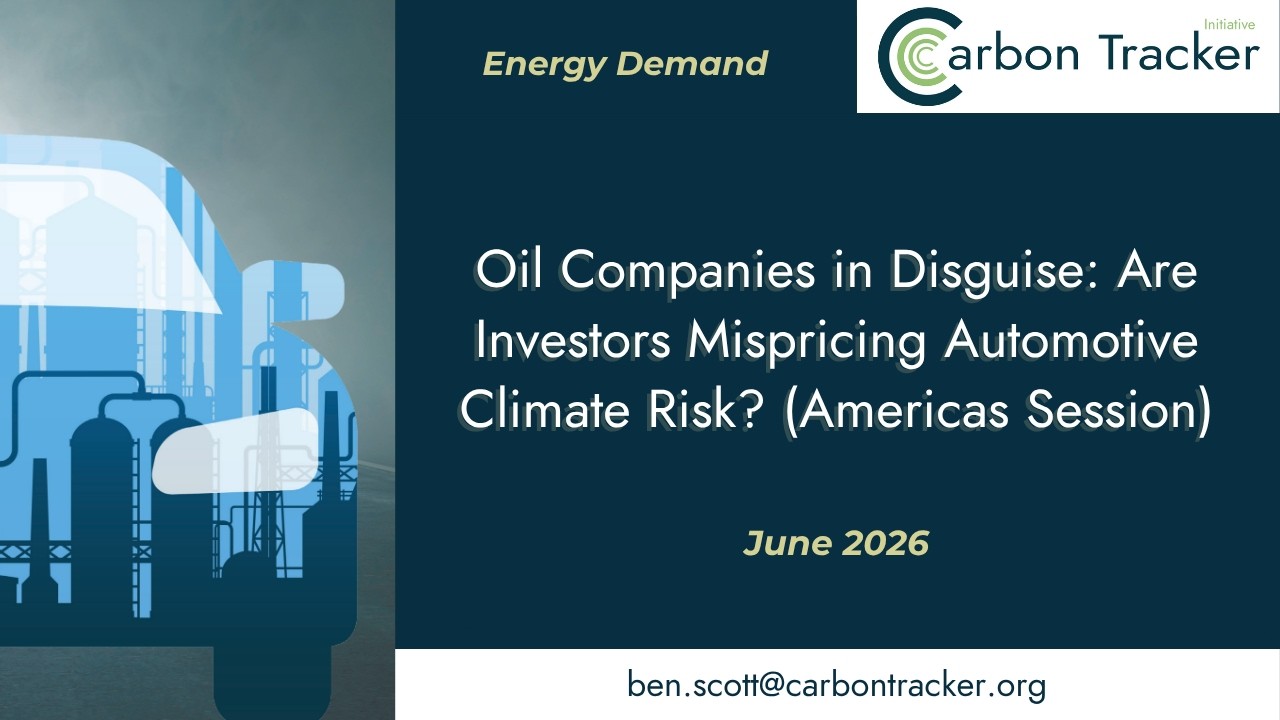 Oil Companies in Disguise: Are Investors Mispricing Automotive Climate Risk? (Americas Session)