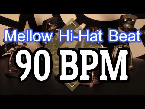 90 BPM - Mellow Hi-Hat beat - 4/4 Drum Track - Metronome - Drum Beat