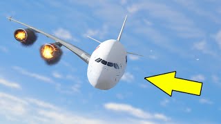 Airplane Emergency Landing With Only ONE Wing (Plane Crash GTA 5)