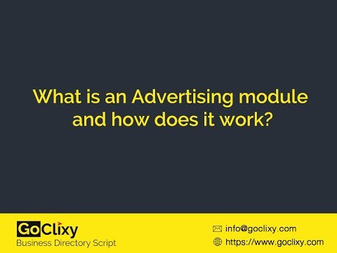 What is an Advertising module and how does it work?
