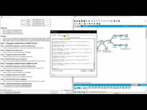 7 1 2 4 Packet Tracer   Propagating a Default Route in EIGRP for IPv4 and IPv6
