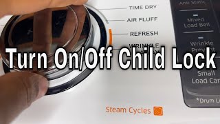 How To Turn On/Off Child Lock on Samsung Dryer Machine