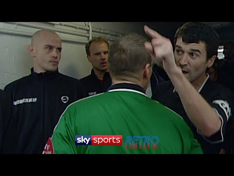Roy Keane clashes with Patrick Vieira in the Highbury tunnel