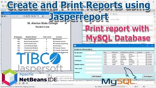 Create and Print Reports in Netbeans 16 using JasperReport with MySQL Server Database - Java Maven