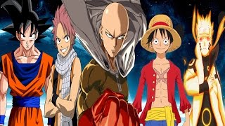 Saitama vs Goku,Naruto,Luffy and Natsu
