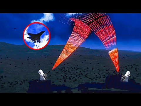 Iranian Air Defense System Shooting Down Incoming Jets - C-RAM CIWS in Action - MIG 29- Phalanx CIWS