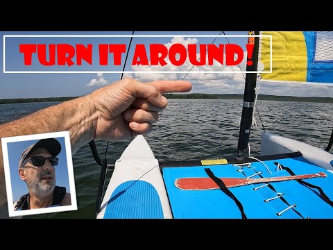 How To Turn Around a Sailboat!  Hobie Wave Sailing for Beginners!