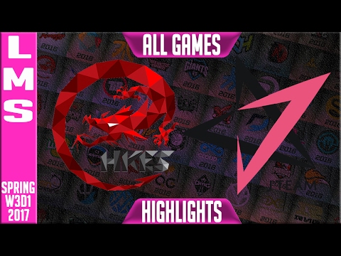 Hong Kong eSports vs J Team Highlights All Games - LMS W3D1 Spring 2017 - HKE vs JT