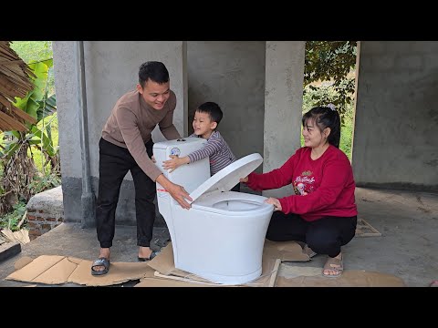 Luan Installs a Modern Toilet and Kitchen & Bathroom Doors for His Family