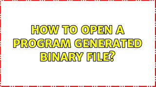 Ubuntu: How to open a program generated binary file?