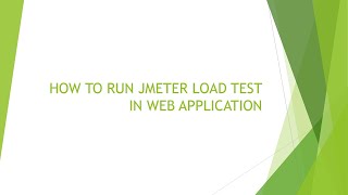 HOW TO RUN JMETER LOAD TEST IN WEB APPLICATION