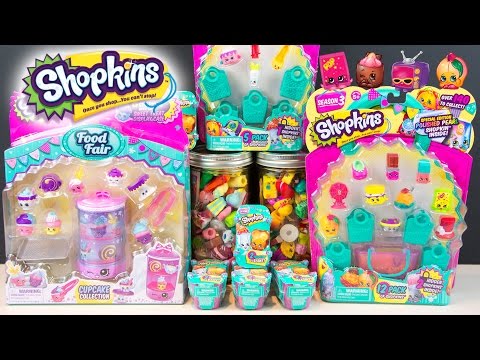 SHOPKINS Season 3 Food Fair Cupcake Collection 12 Pack 5 Pack Blind Baskets Kinder Playtime Video