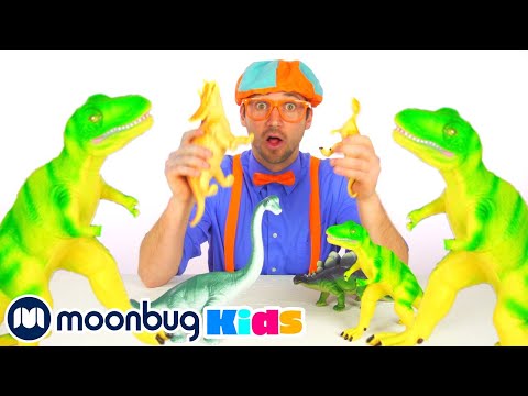 Learn Dinosaur Names With Blippi | Jurassic Tv | Dinosaurs and Toys | T Rex Family Fun