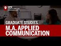 MA in Applied Communication - Department of Communication Studies