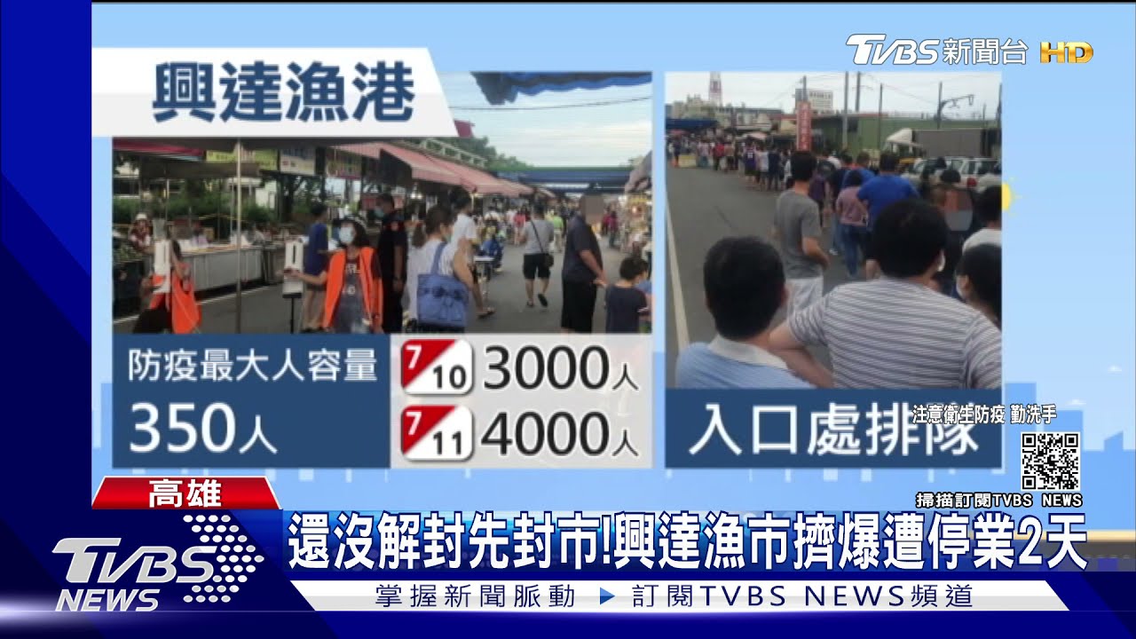 還沒微解先封市！興達漁市擠爆　遭停業2天清消
