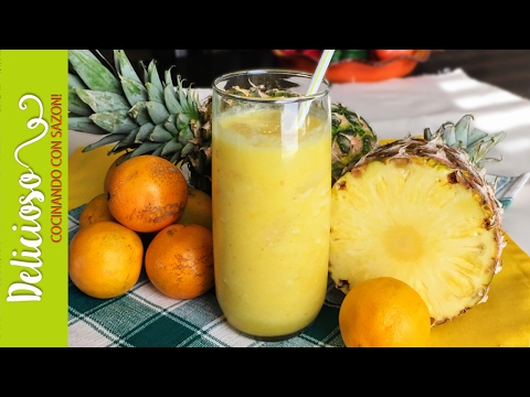 Licuado de Pina, Sabila y Naranja