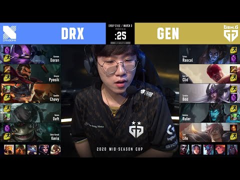 DRX vs GEN | Mid-Season Cup 2020 | Group Stage - Day 2 Match 3 | DragonX vs Gen.G