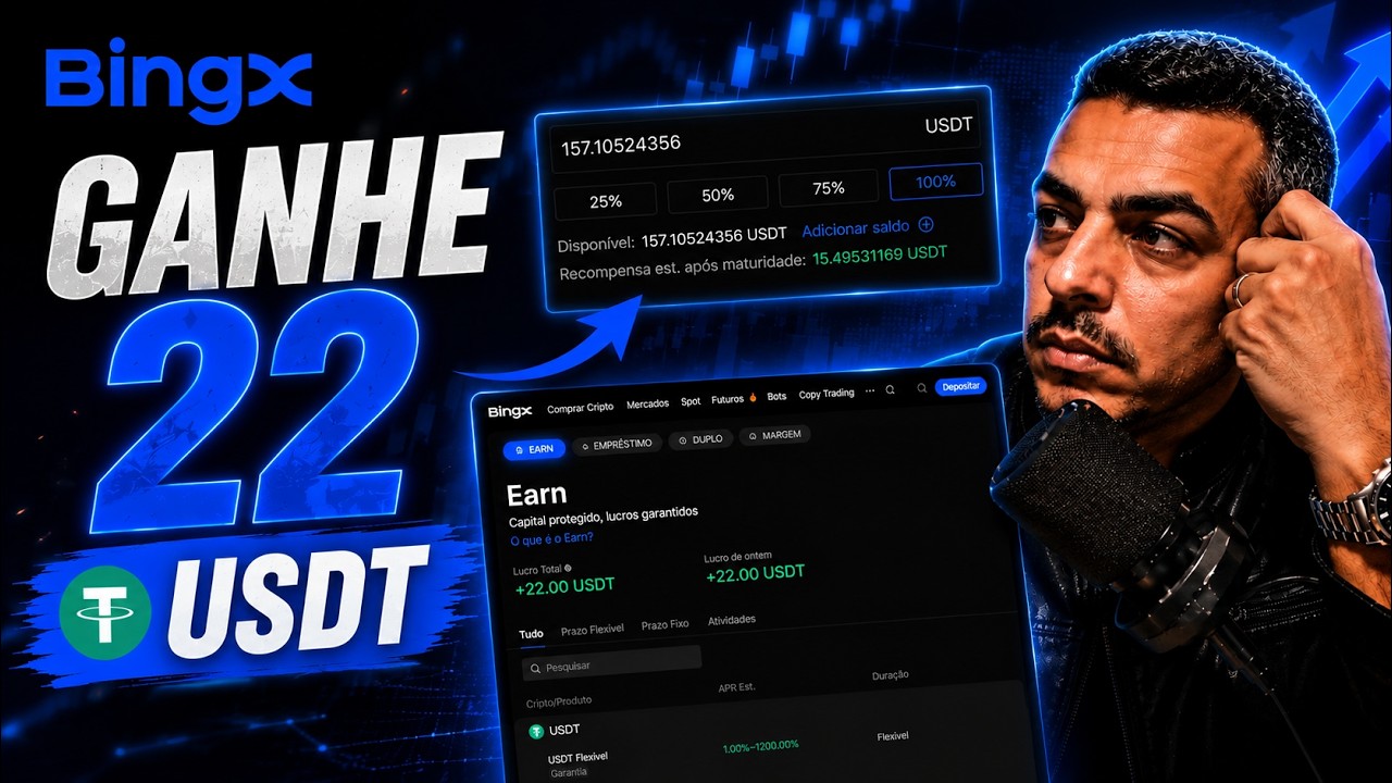 Faça Rápido - Ganhe 22 USDT BingX Podendo Sacar - Bitcoin HOJE 77k