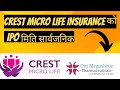 Crest Micro Life Insurance Limited Company IPO Date Fixed Om Megashree Pharmeceutical IPO Update