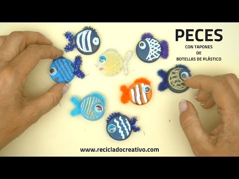 Cómo hacer divertidos peces reciclando tapones de botellas de plástico