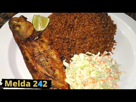 FRIED JACK FISH, GREEN PEAS N' RICE & COLE SLAW | BAHAMIAN COOKING
