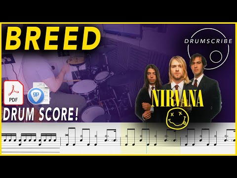 Breed - Nirvana | DRUM SCORE Sheet Music | #314 DRUMSCRIBE