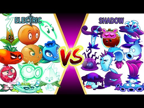 PvZ 2 Challenge | ELECTRIC Team Vs SHADOW Team - Which Team Plant Will Win ? - Plant vs Plant