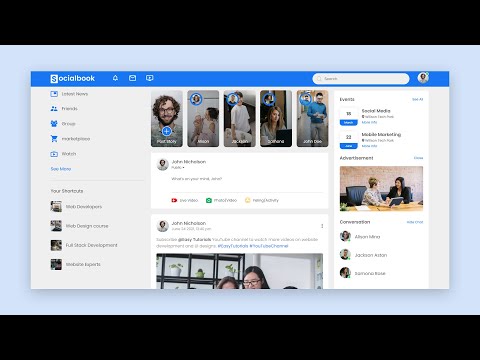 How To Make A Website Like Facebook Using HTML And CSS | Social Media Website Design Step By Step