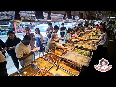 60 Dish Non-Stop Buffet!How KL Busiest Chinese Mix Rice Cook for 500pax Daily! Malaysia Street Food