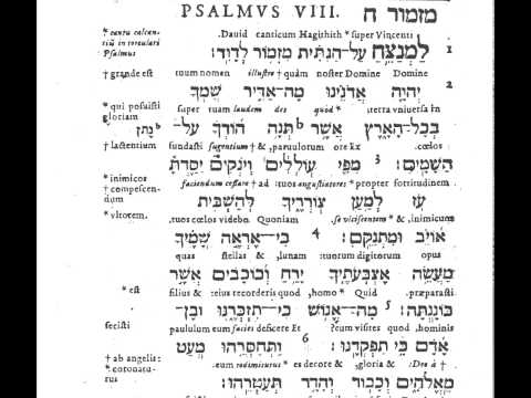 Montanus - Psalm 8 -   Learn Latin and Hebrew Tehillim תהלים.flv