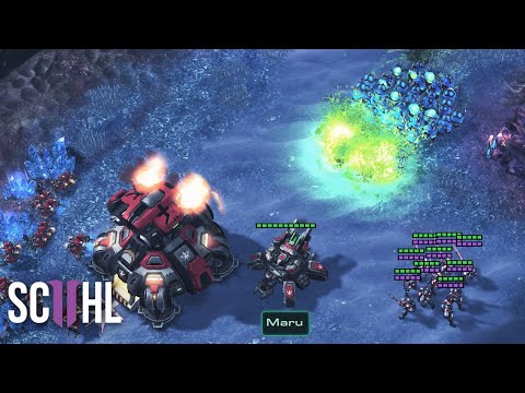 Maru's Defense vs. MASS BANELINGS - Starcraft 2: Maru vs. Solar