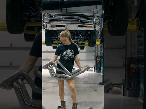 @BeverlyBlueGarage installing Stainless Works headers and exhaust on her Chevy Nova