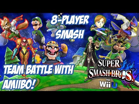 8-Player Smash! Team Battle With Amiibo! [Super Smash Bros. for Wii U] [1080p60]