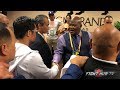 KEITH THURMAN'S DAD CONGRATULATES MANNY PACQUIAO ON BEATING HIS SON AFTER FIGHT