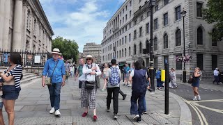 Central London Walking Tour | Charing Cross Rd, Strand, Embankment | 4K HDR City Walk