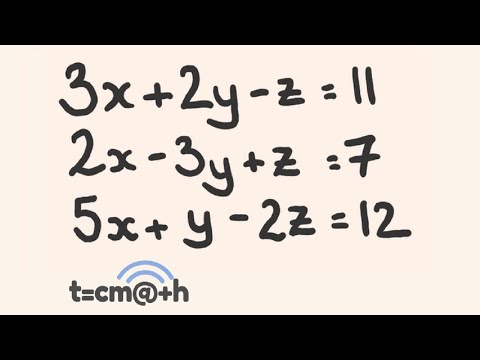 Simultaneous Equations Three Variables Using Elimination - Math lesson