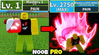 Beating Blox Fruits with Full Pain Awakening! Got Max Level + Max Mastery Noob to Pro Blox Fruits!