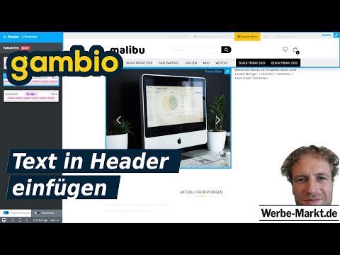 Gambio Malibu-Theme: Text im Header einfügen