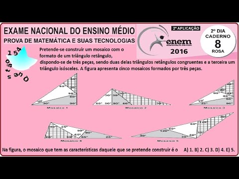 CURSO MATEMÁTICA ENEM 2016 QUESTÃO 154 PROVA ROSA RESOLVIDA EXAME NACIONAL ENSINO MÉDIO 2ª Aplicação