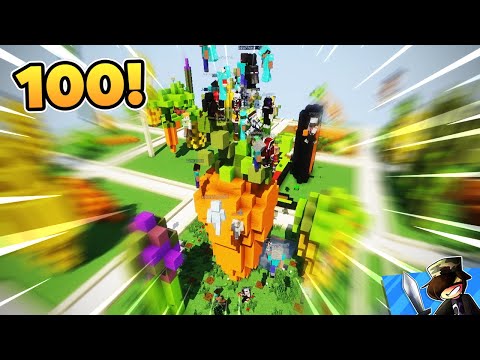 100 JÁTÉKOS ÓRIÁS ZÖLDSÉGEKET ÉPÍT a MINECRAFTBAN! 🥕🌽