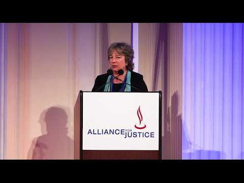 AFJ President Nan Aron speaks at the 2017 Champions of Justice gala