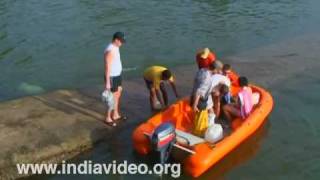 Visitors enjoying at Dona Paula beach, Goa