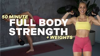50 MIN FULL BODY STRENGTH WORKOUT | SUPER SETS | With Weights