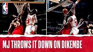 Michael Jordan Dunks on Dikembe Mutombo