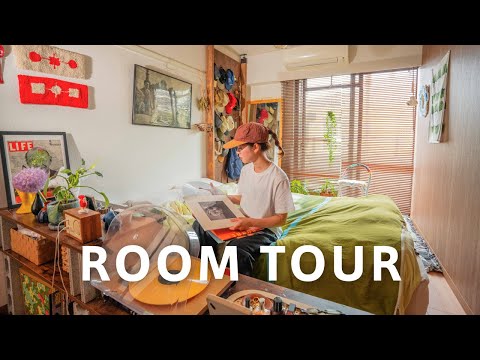 【ROOM TOUR】 City Girl's 2DK working at cafe | DIY furniture&rug | Large amount of hats and music