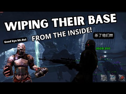 DESTROYING OUR ENEMY CHINESE TRIBE WALL FROM BELOW! | ARK PVP |