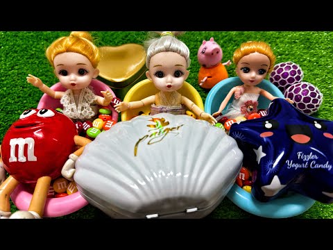 3 Super Sweet Candy Bath Dolls | ASMR Toys & Candy Surprise with M&M's #294