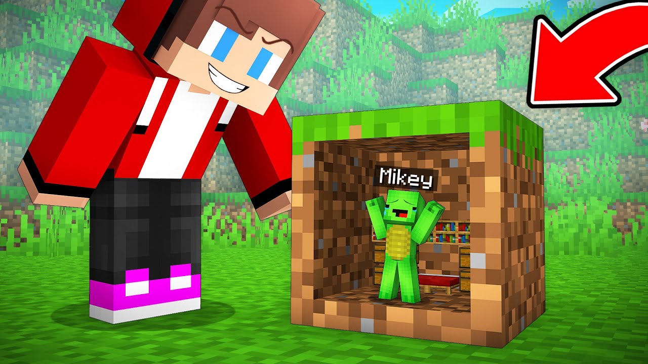 JJ Locked Mikey in a Block For a Prank in Minecraft (Maizen)