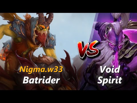 How to Batrider mid vs Void Spirit (feat. w33) | First 7 minutes
